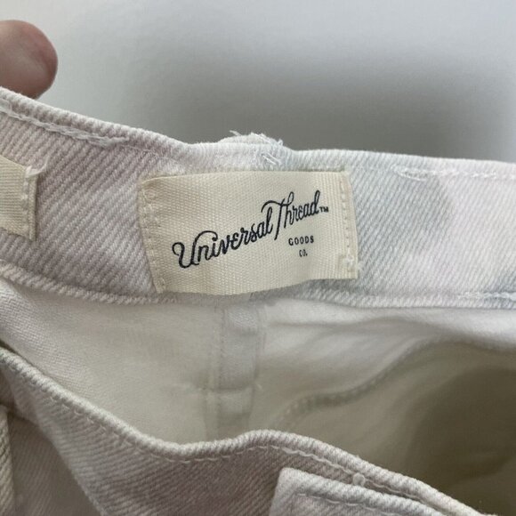 Women's Super High Rise Vintage Straight Jeans Universal Thread Cream Floral 8 - Picture 4 of 7